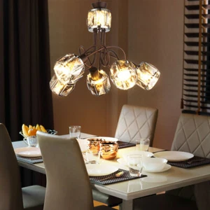 Pendelleuchte Hängelampe Kronleuchter Küchenlampe Kristalle bronze H 140 cm - Bild 1 von 6