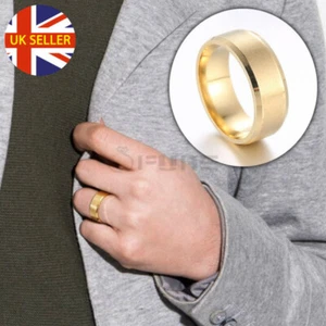 14ct Gold Filled Stainless Steel Couple Wedding Engagement Band Ring Sizes 6-13 - Picture 1 of 120