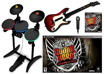PS3 Guitar Hero WARRIORS OF ROCK Super Bundle Band Set Game kit GH playstation-3 - Image 1 of 4