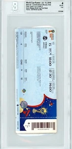 2018 RUSSIA FIFA WORLD CUP FULL TICKET FINAL FRANCE VS CROATIA BGS 4 RARE OLD - Picture 1 of 2