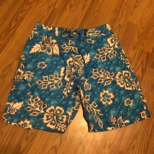 Pantalones cortos de tabla Verona para hombre - azul/naranja floral - talla M - 0627 - Imagen 1 de 3