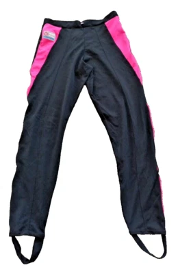 VTG Ronhill Classic Womens Running Trackster Black + Pink With Stirrups England - Image 1 of 4