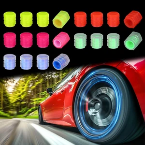 20 PCS Fluorescent Tire Valve Stem Caps Glow in the Dark Tire Valve Caps Luminou - Picture 1 of 12