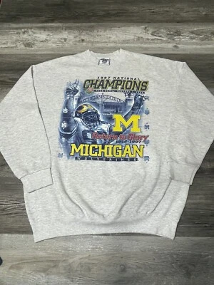Vintage 1997 Lee Sport Nutmeg Michigan Wolverines Champions Sweater XL RARE - Image 1 of 4