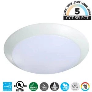 Topaz 4″ Inch LED Surface Mount Disk Light 8 Watt 5 CCT 2700K-5000K [6PK] - Picture 1 of 8