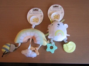 HUGS & KISSES SOFT HEDGEHOG OR RAINBOW PRAM & TRAVEL TOYS. - Picture 1 of 3