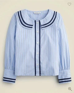 J.Crew Crewcuts Girls' Tipped Collar Shirt Size 10 - Picture 1 of 5