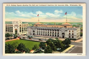 Wilmington DE-Delaware, Rodney Square, Rathaus, antike Vintage Postkarte - Bild 1 von 2
