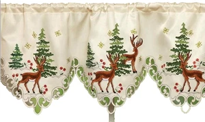 CENEFA NAVIDAD Bordada Festoneada Hermosa 14"W x 40"L RENO - Imagen 1 de 1