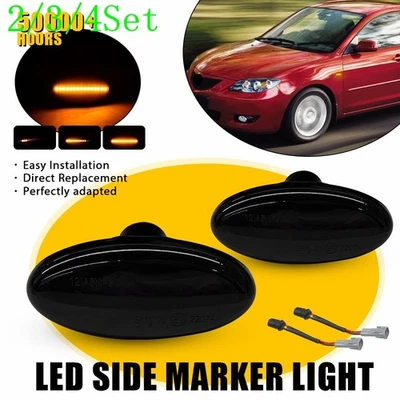 Juego de 2/3 luces de señalización laterales LED de humo oscuro para guardabarros delantero izquierda+derecha para Mazda 2/3/5/MPV Foto 1 de 4