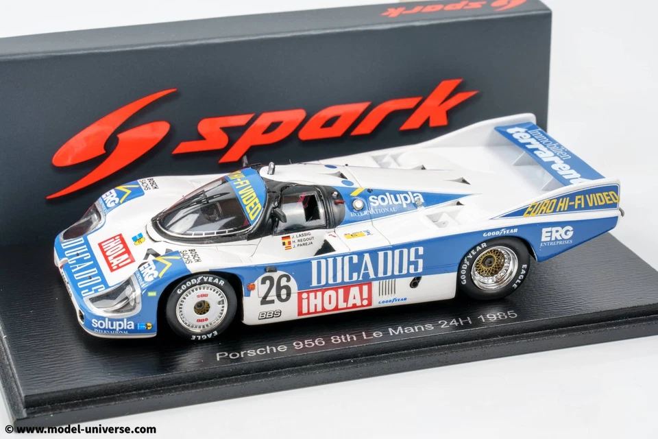 Spark S9865 1/43 Porsche 956 No.26 8th 24H Le Mans 1985 Model Car