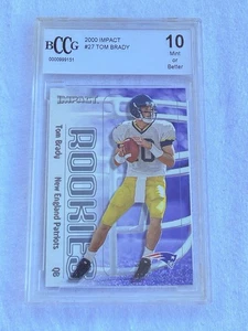 2000 Impact Tom Brady #27 RC BCCG 10 Mint Rookie HOF Goat Looks Perfect - Picture 1 of 4