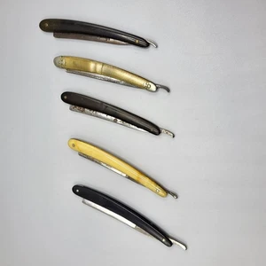 Vtg Straight Razor Collection 5 Piece Lot Various Brands SOLD AS SHOWN ON PHOTOS - Picture 1 of 23