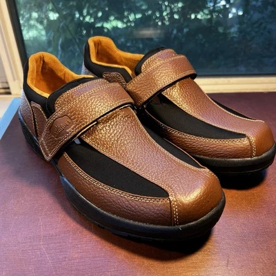Zapatos Dr Comfort Douglas 6620 para hombre talla 12XW cuero marrón diabético correa sin cordones Foto 1 de 4