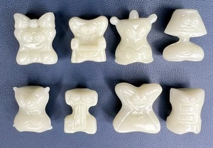 Lot of 8 Solid Glow in the Dark Classic THINGS GoGos Crazy Bones Figures Vintage - Picture 1 of 2