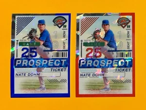 NATE DOHM 2024 Panini Prospect Edition Ticket BLUE #155 /299 and RED ICE #155 - Picture 1 of 3