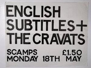 English Subtitles Poster The Cravats Scamps Birmingham Punk Postpunk Gig 1981 - Picture 1 of 12