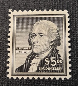 US Scott #1053 5 $ Hamilton, postfrisch, unschlagbar, OG, 1956, ss-vz, sehr schön - Bild 1 von 2