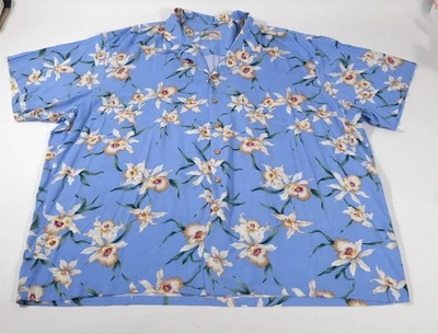 Paradise Found Bamboo Paradise Cream Hawaiian Shirt Men's Size 4xl - Image 1 of 4