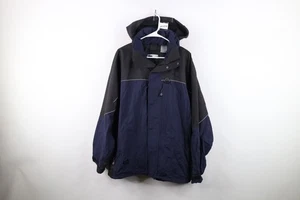 Vintage 90s Y2K Fila Mens Medium Spell Out Color Block Hooded Parka Jacket Blue - Picture 1 of 19