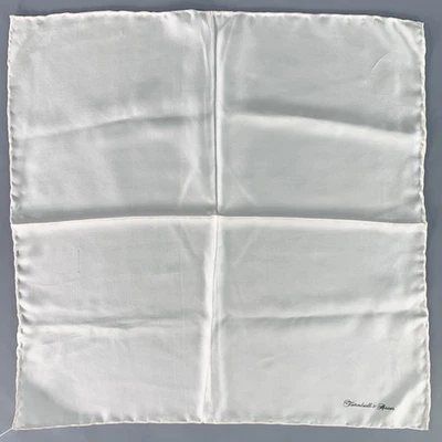 TURNBULL & ASSER Cream Signature Silk Pocket Square - Image 1 of 4