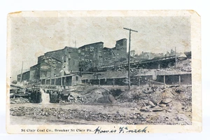 St Clair Coal Breaker St Clair Coal Co Colliery Schuylkill PA 1906 Postcard - Picture 1 of 3