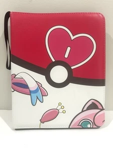 NEW Large Jigglypuff Pokemon Binder 9 Pocket 900 Cards Leather Zipper Storage - Picture 1 of 5