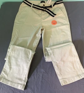 The Children Place Boys Pants Belted Size 14 Husky  Stretch Light Millstone NWT - Picture 1 of 6