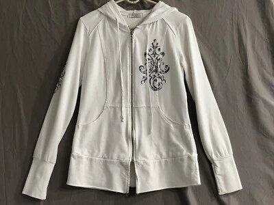 BOSTON PROPEY SPORT ~ Capucha Blanca con Diseño Gris y Joyas ~ Mediana EE. UU. Foto 1 de 4