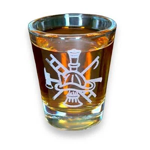 2oz Firefighter Emblem Shot glass - Picture 1 of 9