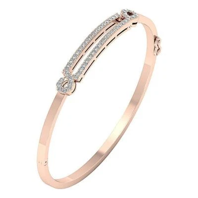SI1 G Bangle Bracelet 0.75 Carat Round Cut Diamond 14K White Yellow Rose Gold - Image 1 of 4