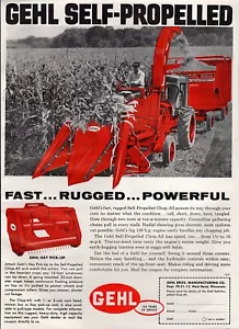 Implemento tractor cosechadora Gehl Chop 1964 anuncio a color original - Imagen 1 de 1