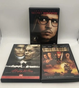Johnny Depp Movie lot(Secret Window,Sleepy Hallow,Pirates of Caribbean ) - Picture 1 of 7