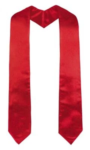 Plain Graduation Stole for Unisex Adults Sash 60"/72" Long 16 Colors Red 72 - Picture 1 of 6