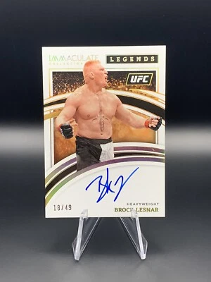 2022 Panini Immaculate Collection UFC Legends Gold /49 Auto Brock Lesnar - Image 1 of 2