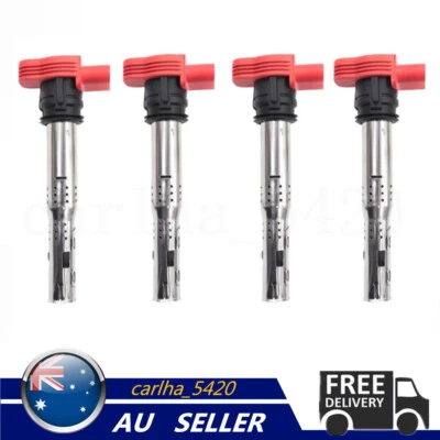 4Pcs Ignition Coil For VW Golf 2004-2009 MK5 GT Audi A4 A5 A6 R8 S6 2.0 TFSI TSI - image 1 of 4