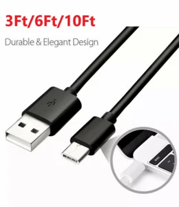 OEM Quality Type C USB-C Charging Cable Fast Rapid Power Cord Charger 3FT/6FT/10 - Picture 1 of 7