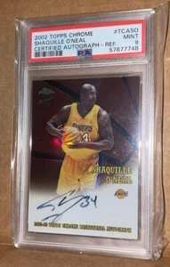 2002-03 Topps Chrome Auto /850 Shaquille O'Neal Refractor #TCA-SO Auto HOF PSA 9 - Picture 1 of 2
