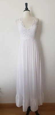 Free People Adella Dress Dupe Size Large White Wedding Bridal Smocked Ruffles - Image 1 of 4