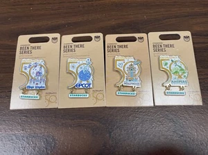 Starbucks "Been There" Series Disney Parks 50th Anniversary - 4 Pin Set - Picture 1 of 6