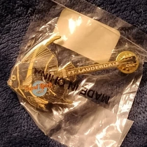 HRC Hard Rock Cafe Ft. Fort Lauderdale Florida Collector Pin Fish Guitar NEW NOS - Picture 1 of 2