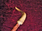Horn Handled Rustic Rived Walking Stick By  Jim Hall Kentucky Cane Artist