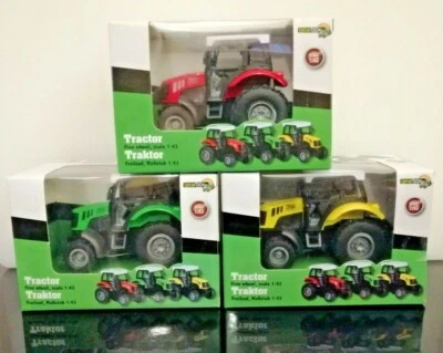 TRATTORE AGRICOLO MODELLINO SCALA 1/43 ROSSO GIALLO VERDE DIE-CAST METAL PZ.1 - Immagine 1 di 3