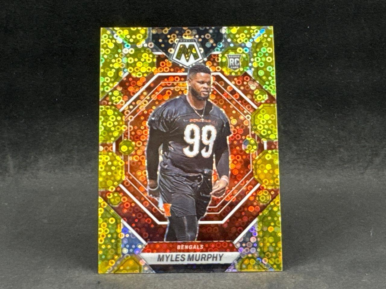 2023 PANINI MOSAIC MYLES MURPHY #351 ROOKIE NO HUDDLE GOLD DISCO PRIZMS 1/10