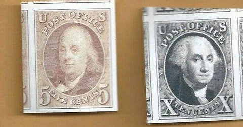 SCOTT #1 & #2   JUMBO MARGINS  FREE SHIPING IN THE USA    FREE SHIPPING Cover