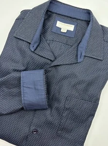 Johnston & Murphy XL Blue Long Sleeve Shirt Button Up Flip Cuff - Picture 1 of 12