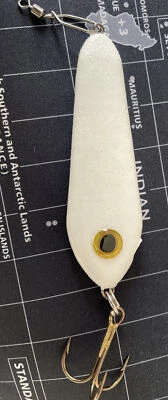 BASS CASTING SPOON LURE 6oz/185g GLOW IN THE DARK WHITE BASS LURE FREE POST - Image 1 of 4