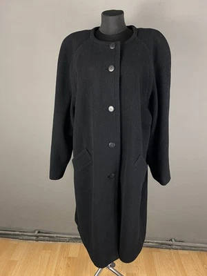 Abrigo largo JULIUS para mujer pura lana nueva negro EE. UU. 16 REINO UNIDO 18 UE 46 Foto 1 de 4