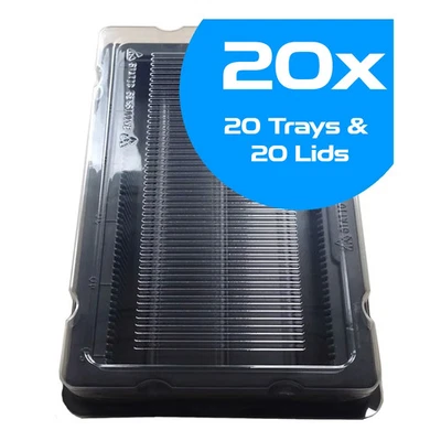1STTECHNOLOGIES 20x DIMM DDR DDR2 DDR3 RAM Memory Antistatic Box 50x Memory Storage Tray Holder