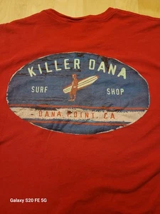 Killer Dana Surf Shop Dana Point, CA T-Shirt. Med Red, Surfer Logo, Ships Free - Picture 1 of 9